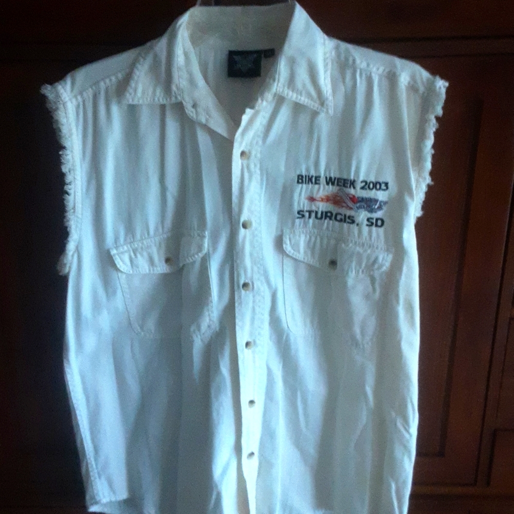 Sturgis 63 rd Anniversary cutoff shirt size med. By American  Biker